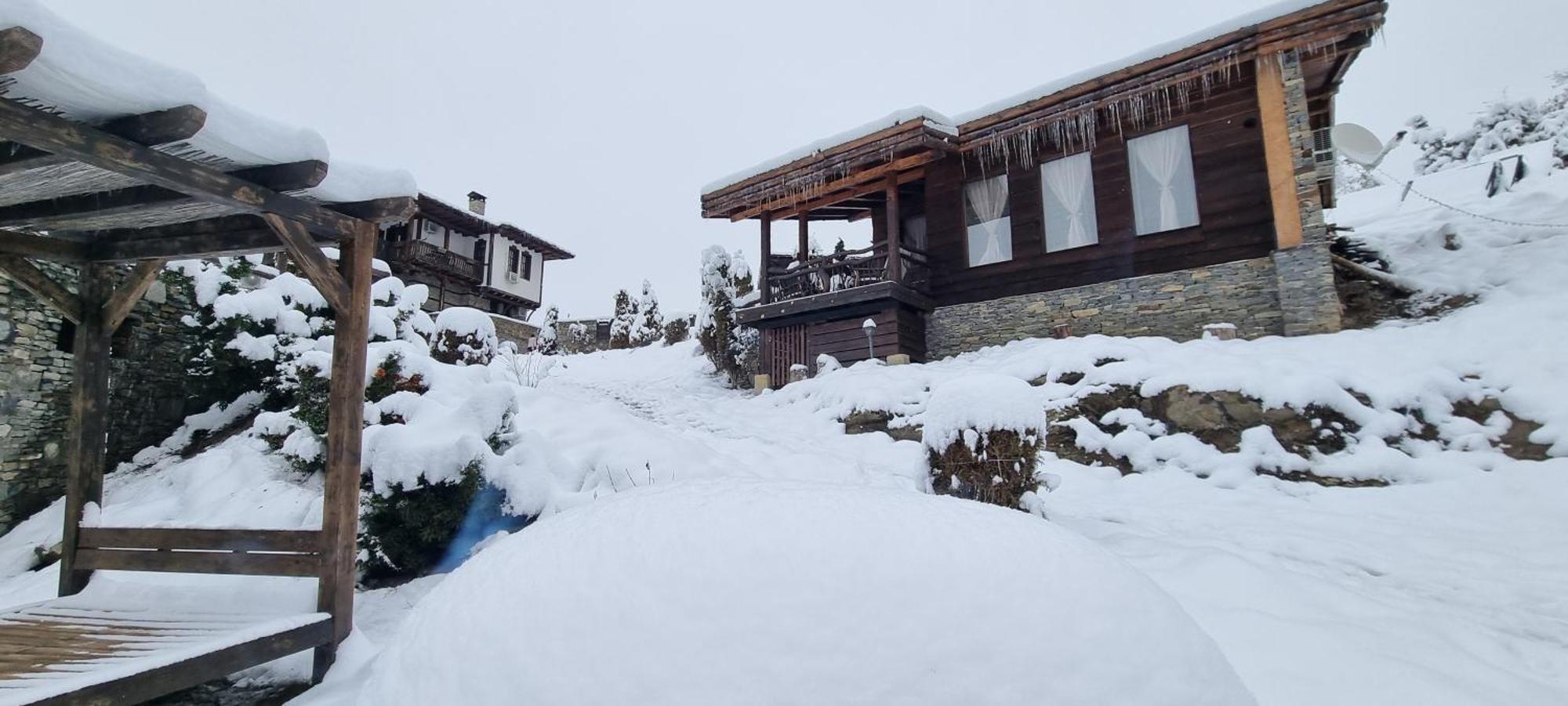 Панорама Хаус Лещен И Еко Къщи Дървена И Землянка ภายนอก รูปภาพ