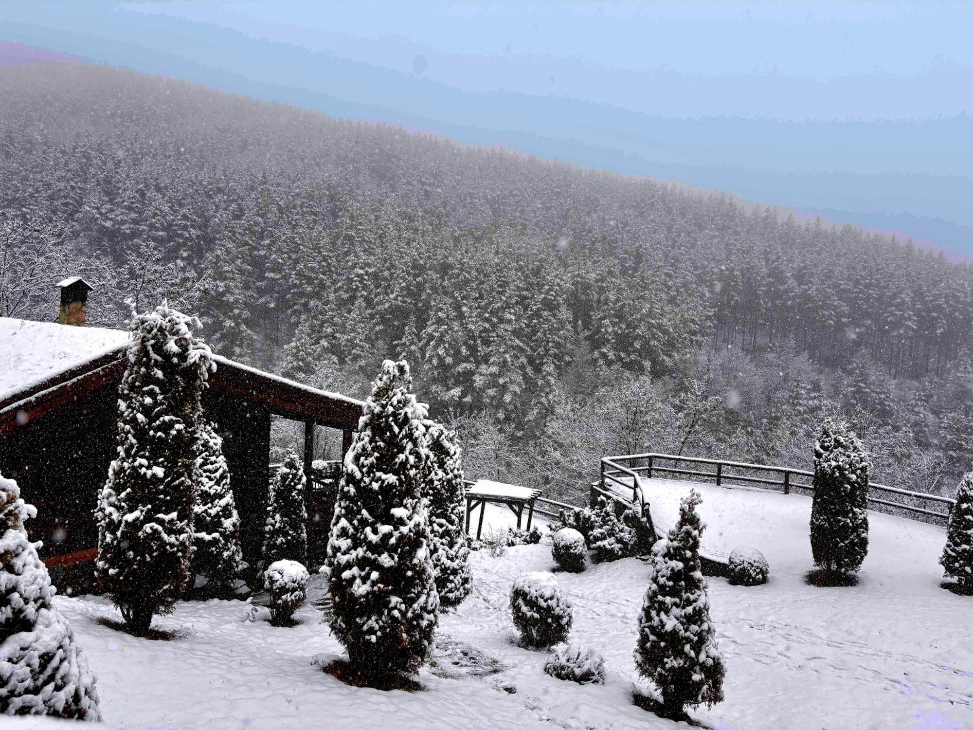 Панорама Хаус Лещен И Еко Къщи Дървена И Землянка ภายนอก รูปภาพ